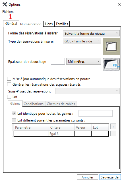 Configuration Onglet Général