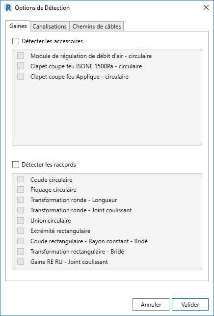 Boîte de Dialogue Choix Murs