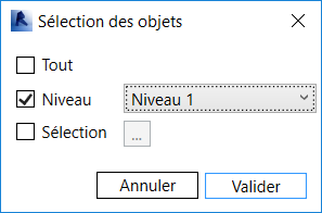 Boîte de dialogue sélection